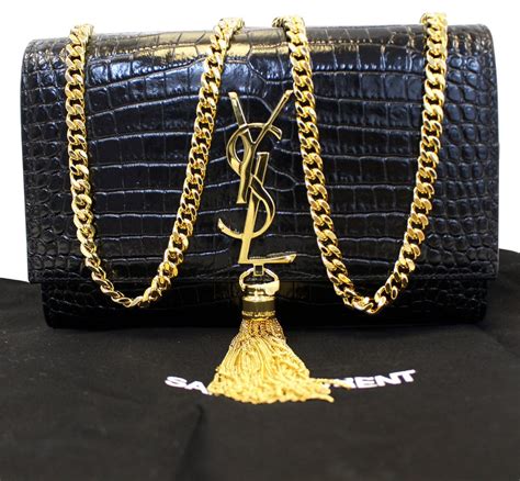 ysl black handbag chain|YSL black handbag gold chain.